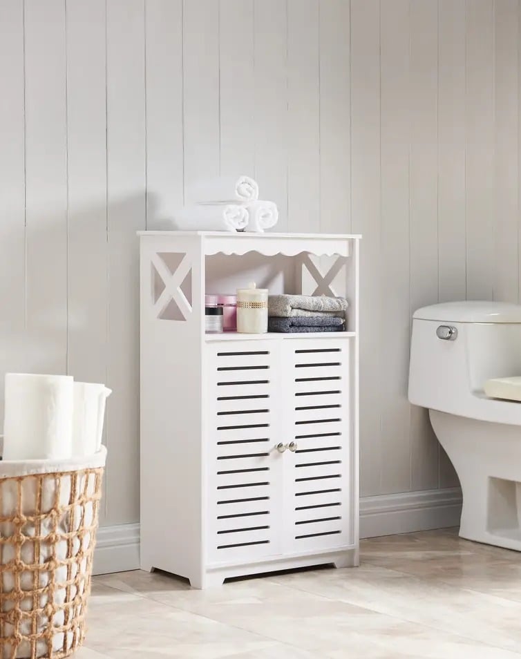 18 x 10 x 30 in. Bathroom Cabinet, White