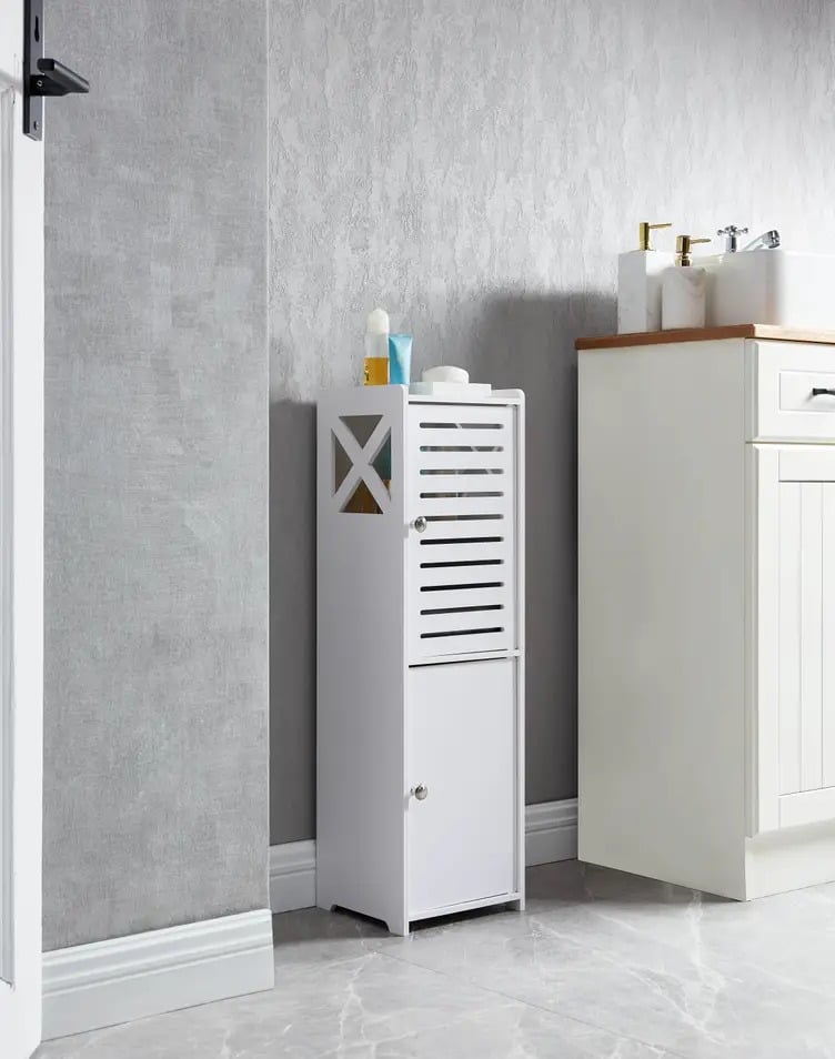 9 x 9 x 31 in. Bathroom Cabinet, White