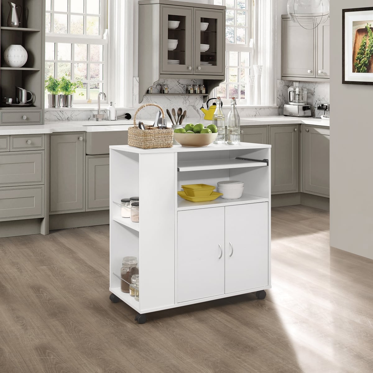 30 x 15 x 32 in. Kitchen Cart, White