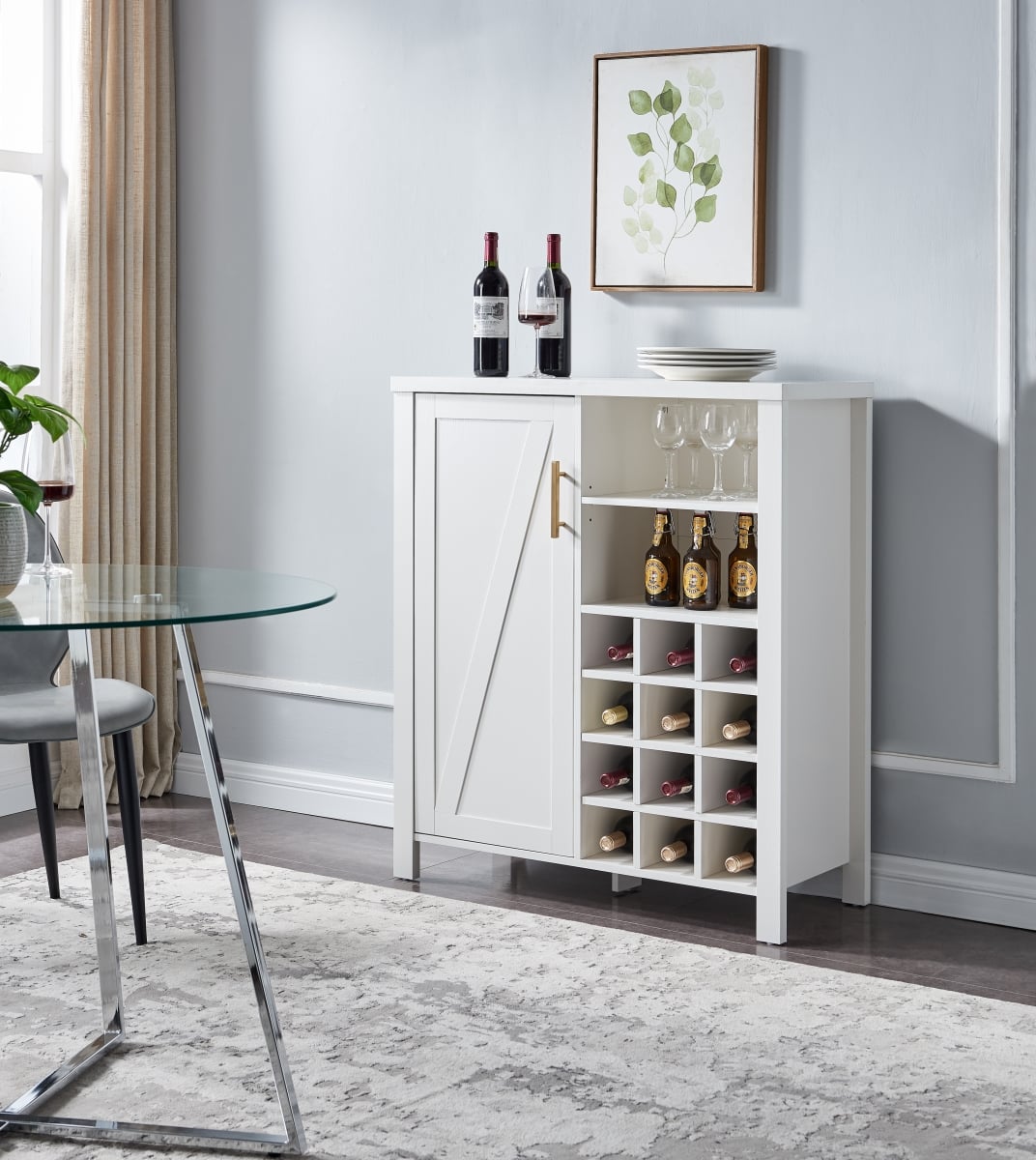 WR1147-WH Wine Cabinet, White