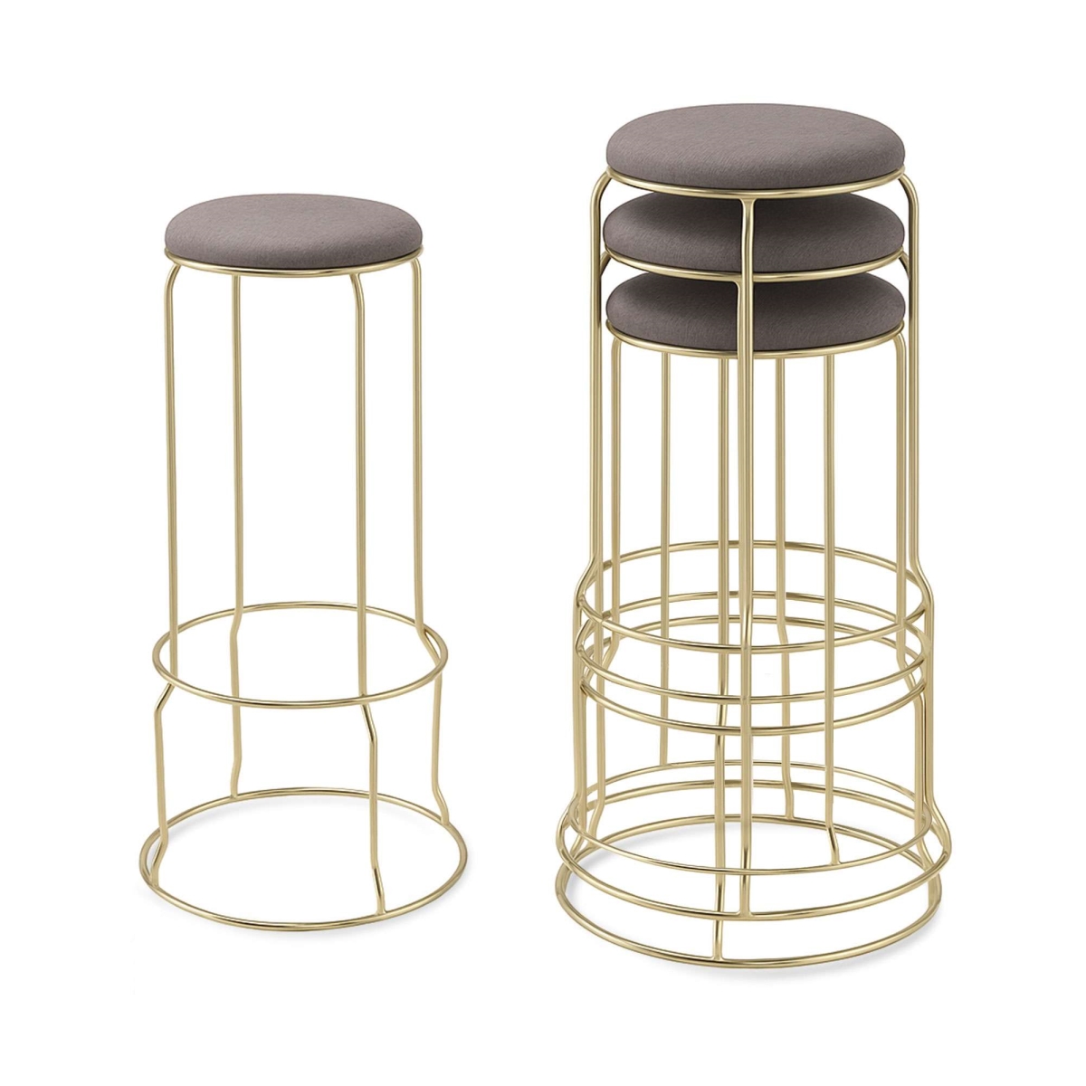 ST75-128 Carmilla Bar Stools, Gray - Set of 4