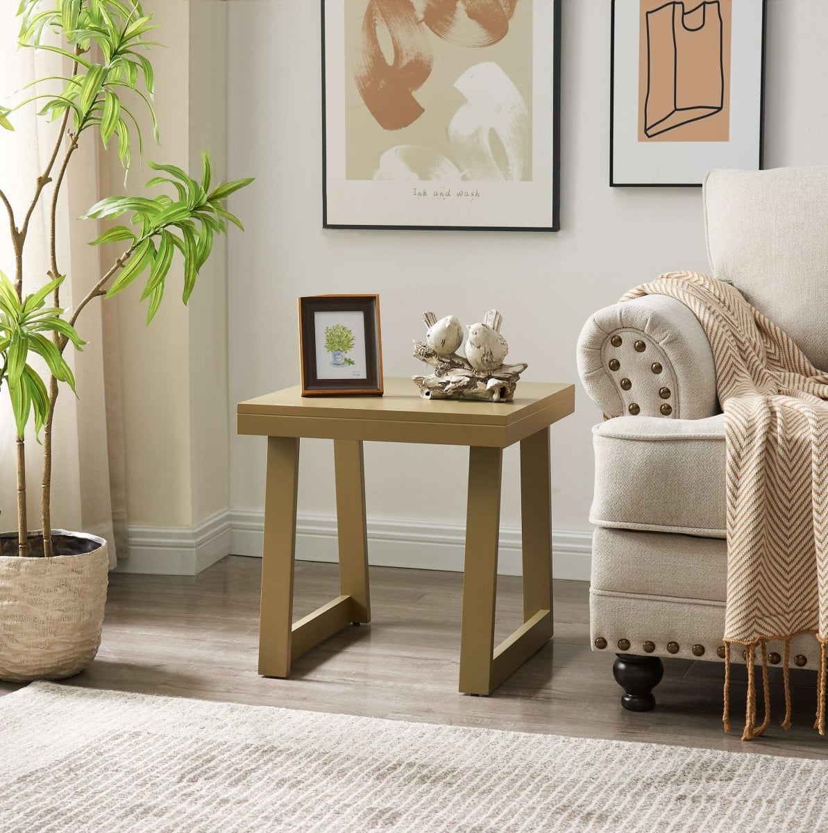 T1179LP-E Charlie End Table, Lemon Pepper