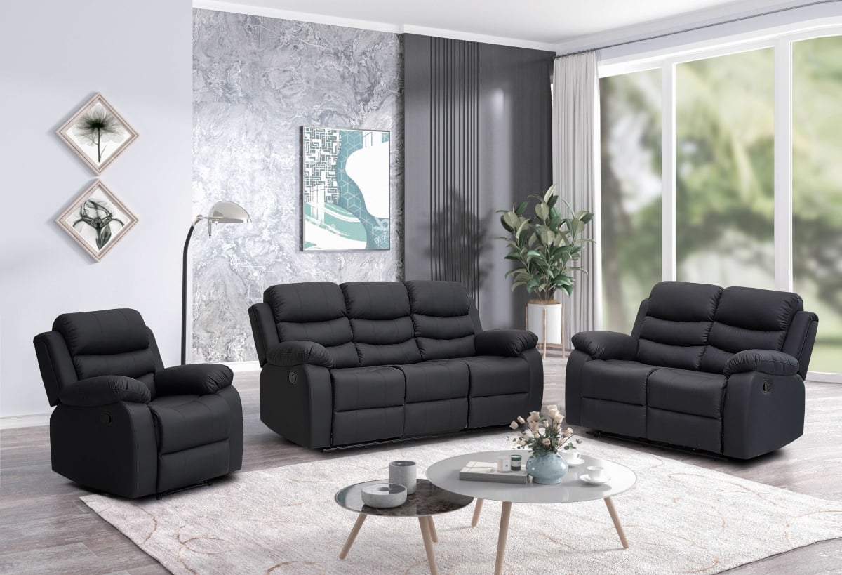 9013BL-C 39 in. Selena Recliner Chair - Black