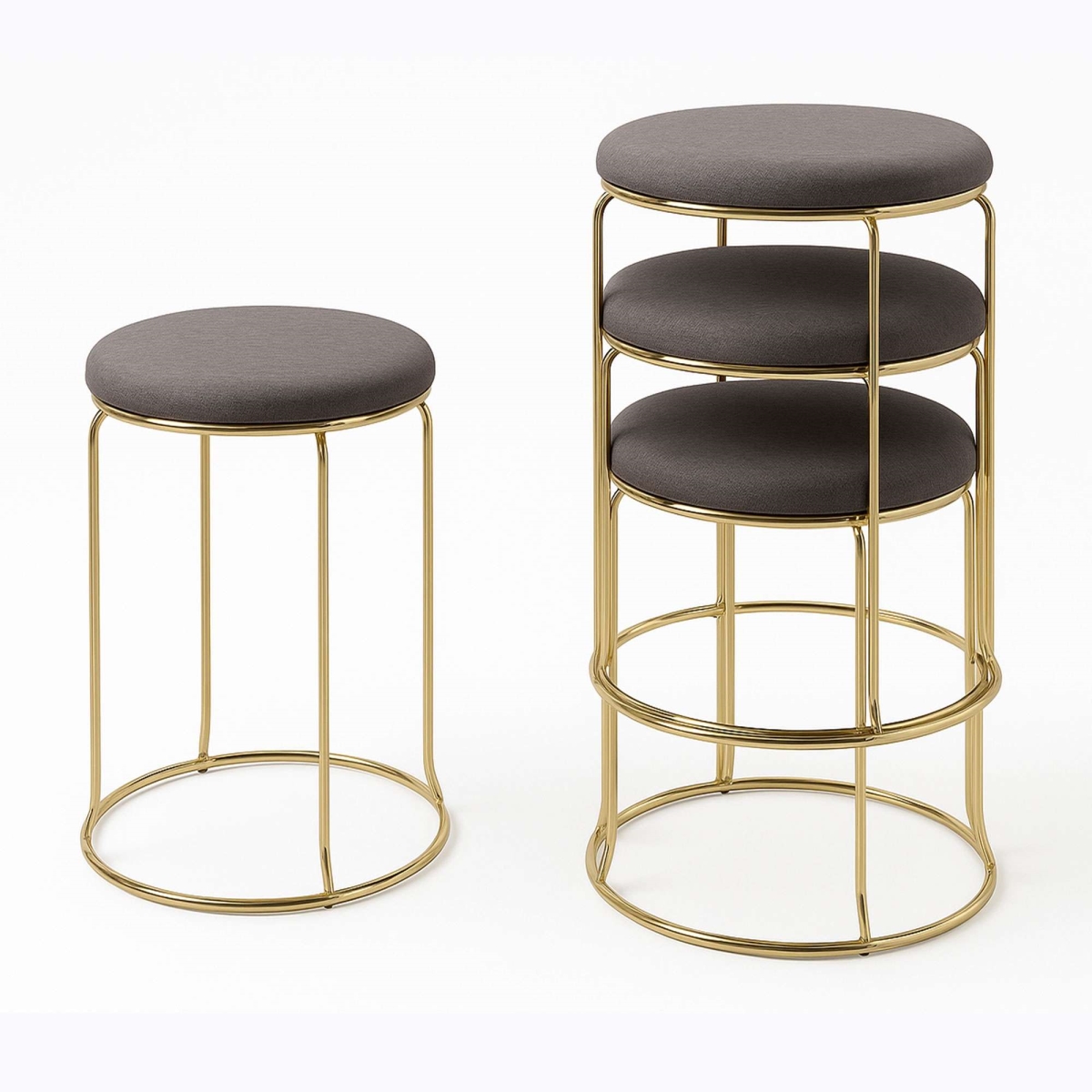 ST45-128 Carmilla 18 in. Stools, Gray - Set of 4