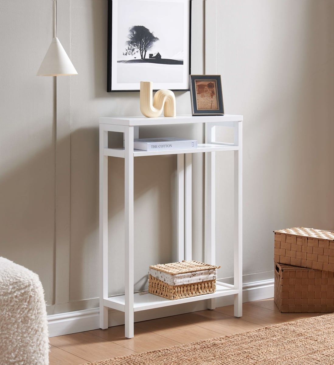 C1154-WH 32 x 8 x 22 in. Wood Console Table, White