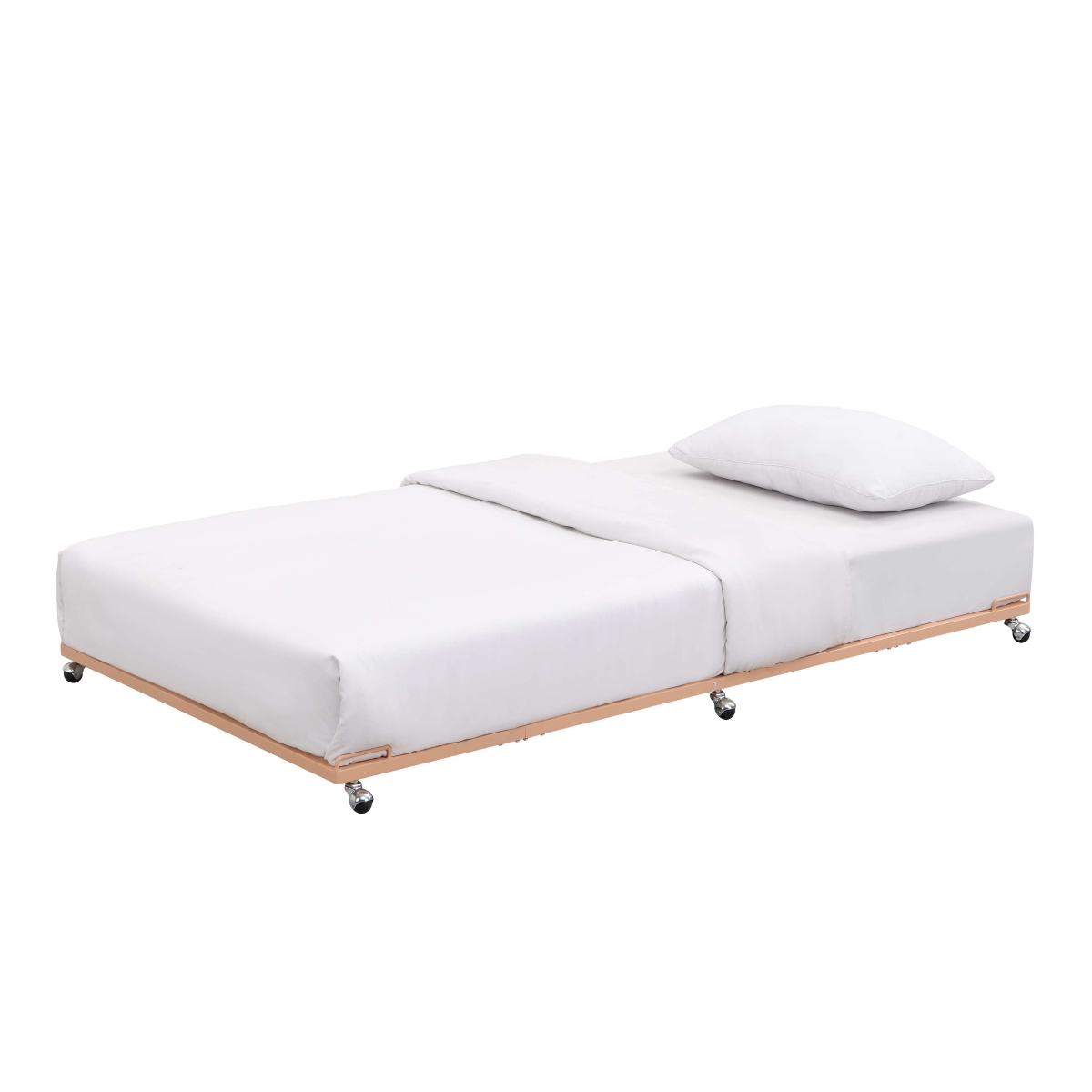 TR01-PF Bellamy Metal Trundle Bed, Peach Fuzz