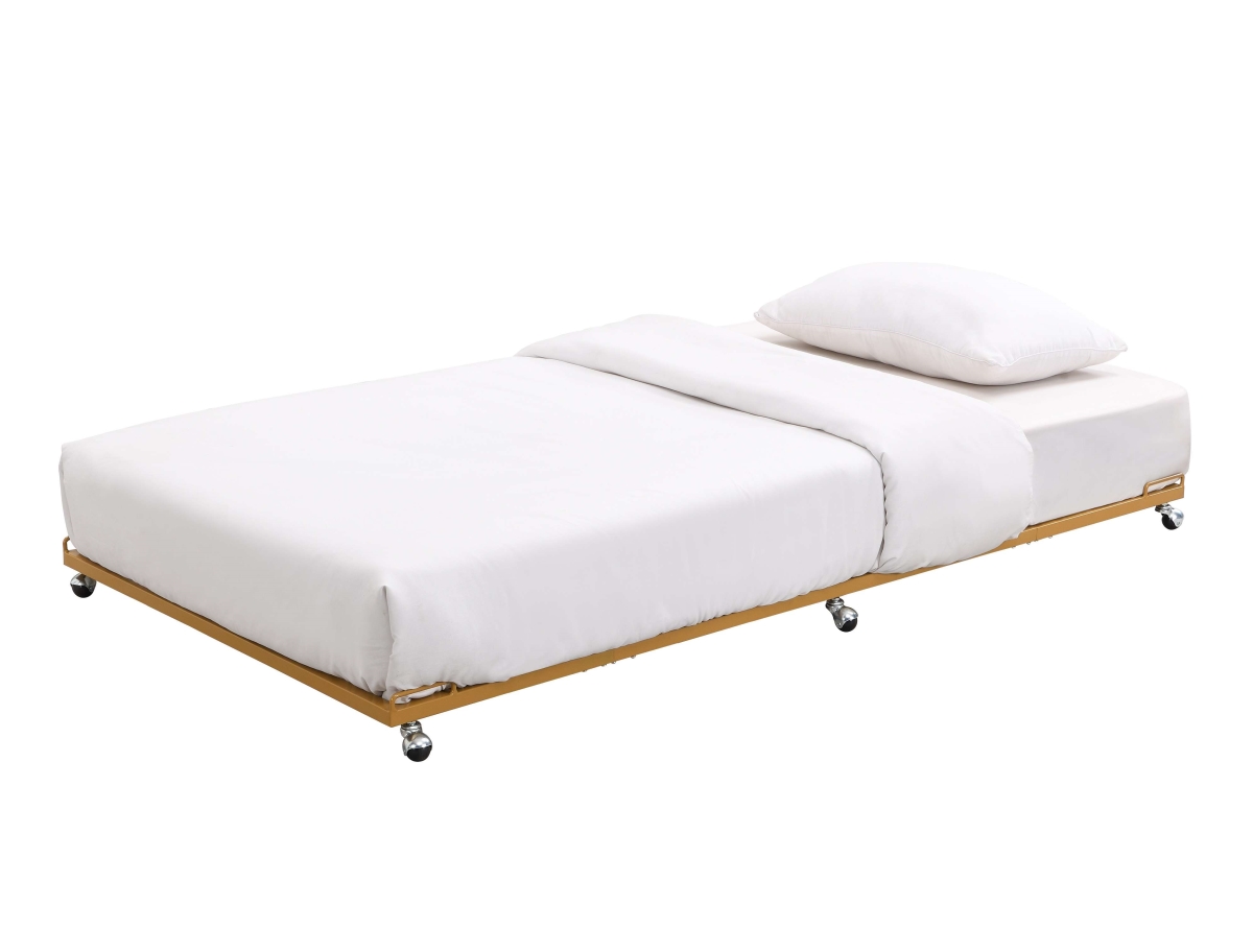 TR01-HM Bellamy Metal Trundle Bed, Honey Mustard