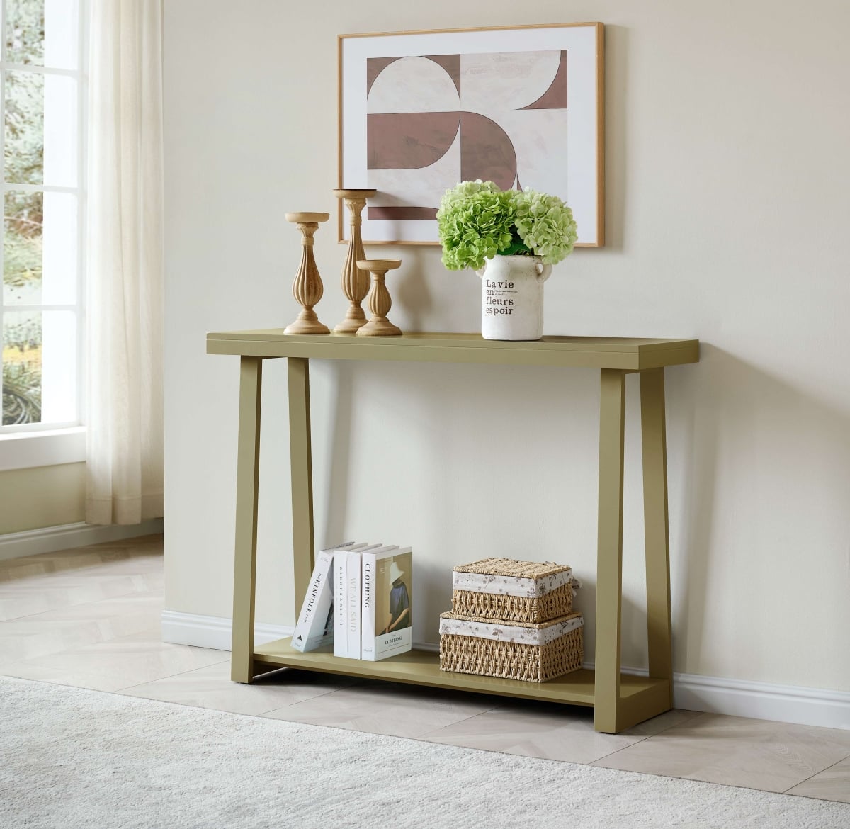 C1102-LP 36 in. Emma Console Table, Lemon Pepper