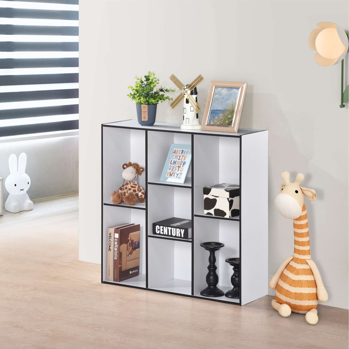 BK1569-WH Haven 7 Shelf Bookcase, White