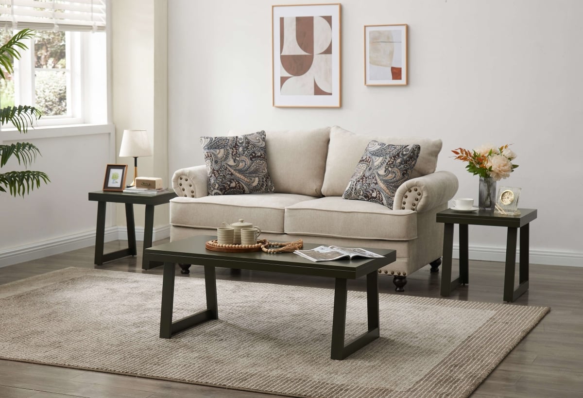 T1179CA-C Charlie Coffee Table, Caviar