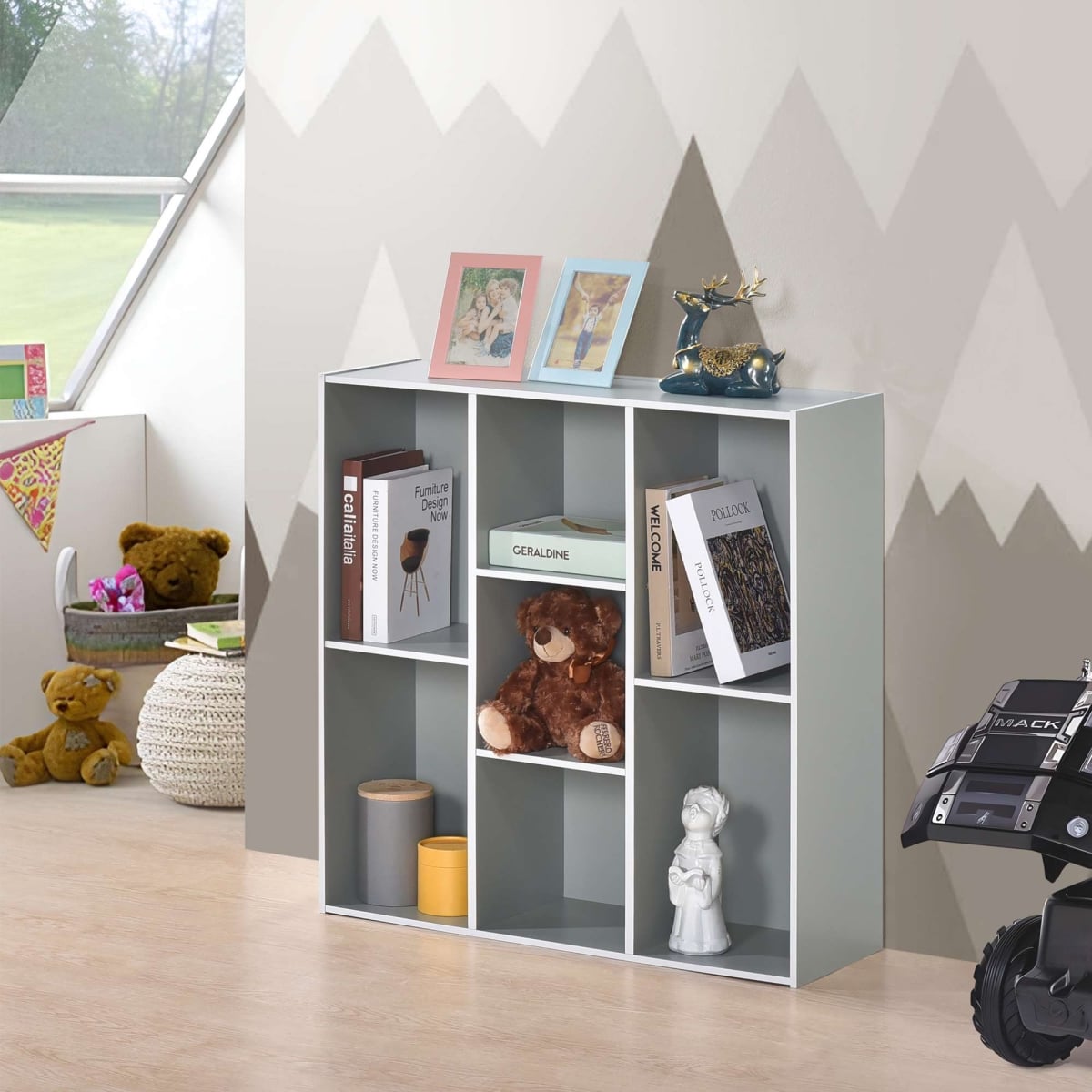 BK1569-G Haven 7 Shelf Bookcase, Sage Green