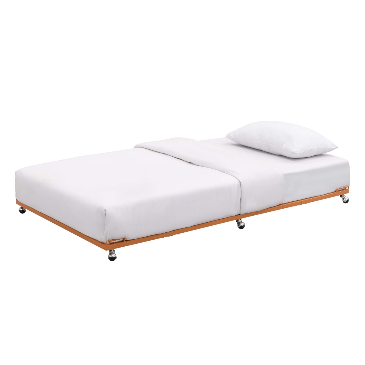 TR01-HG Bellamy Metal Trundle Bed, Honey Ginger