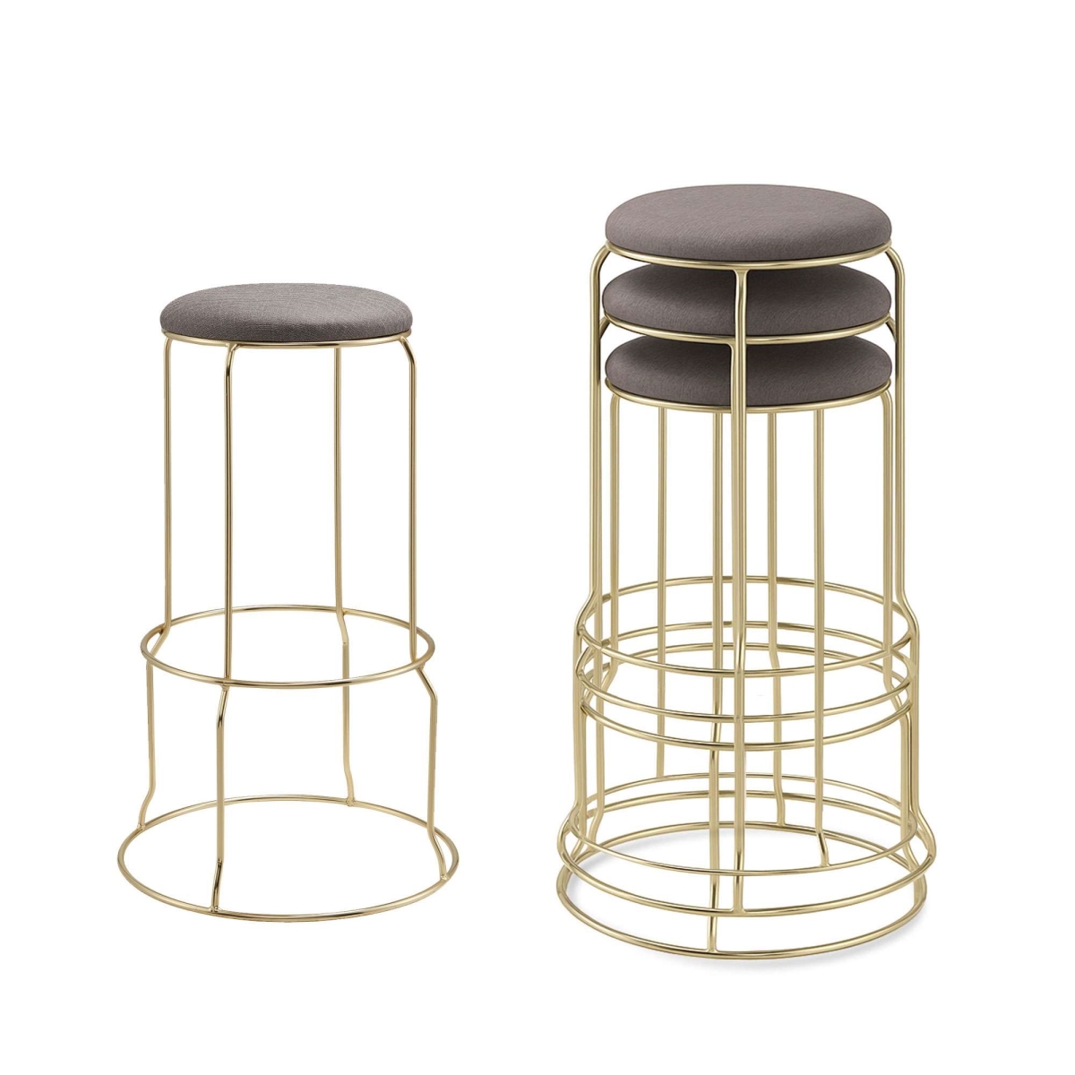 ST65-128 Carmilla Counter Height Stools, Gray - Set of 4