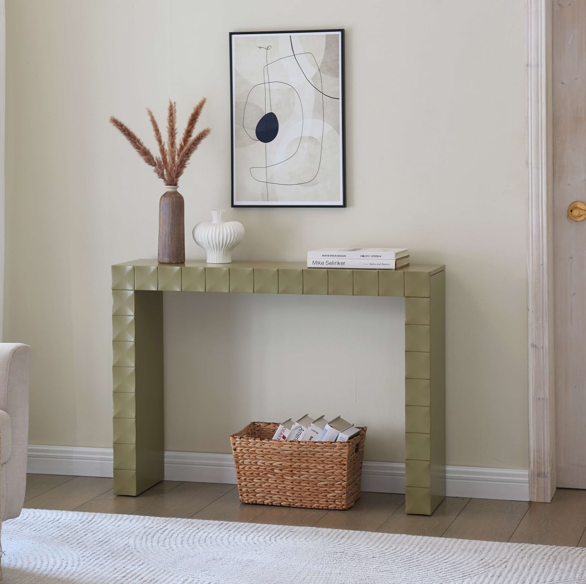 C1114-LP Turlock Wooden Console Table, Lemon Pepper