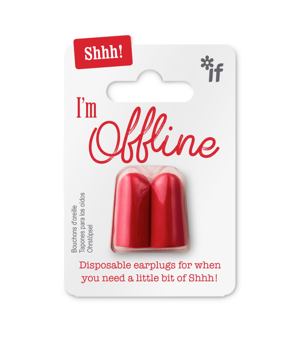 Picture of If USA 42701 Shhh Earplugs Im Offline&#44; Red