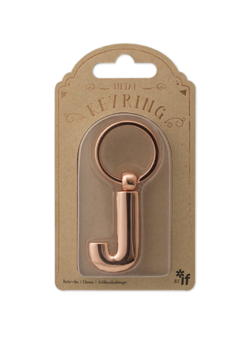 Copper Letter Keyrings, Letter J