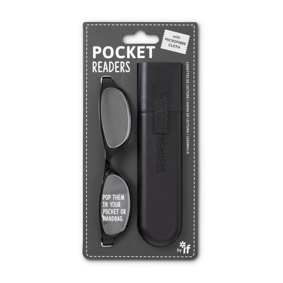 Picture of If USA 47602 Pocket Readers Glasses, Black - Plus 2.0
