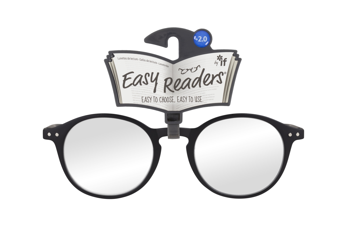 Picture of If USA 47919 Easy Readers Round Glasses&#44; Black - Plus 2.0