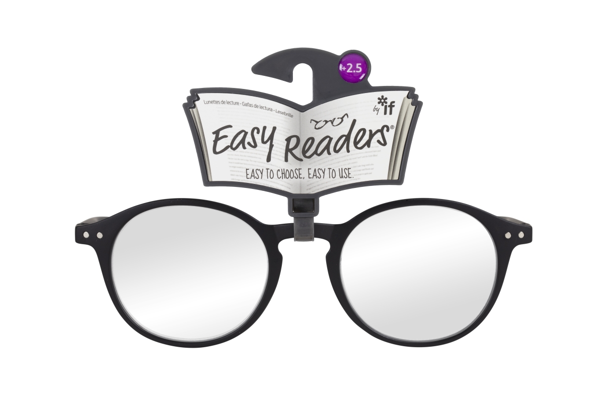 Picture of If USA 47920 Easy Readers Round Glasses, Black - Plus 2.5