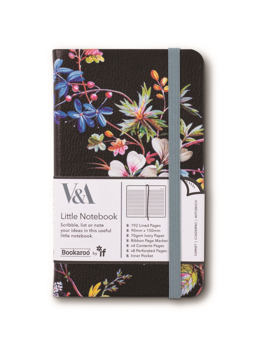 V & A Bookaroo Kilburn Little Notebook, Black Floral