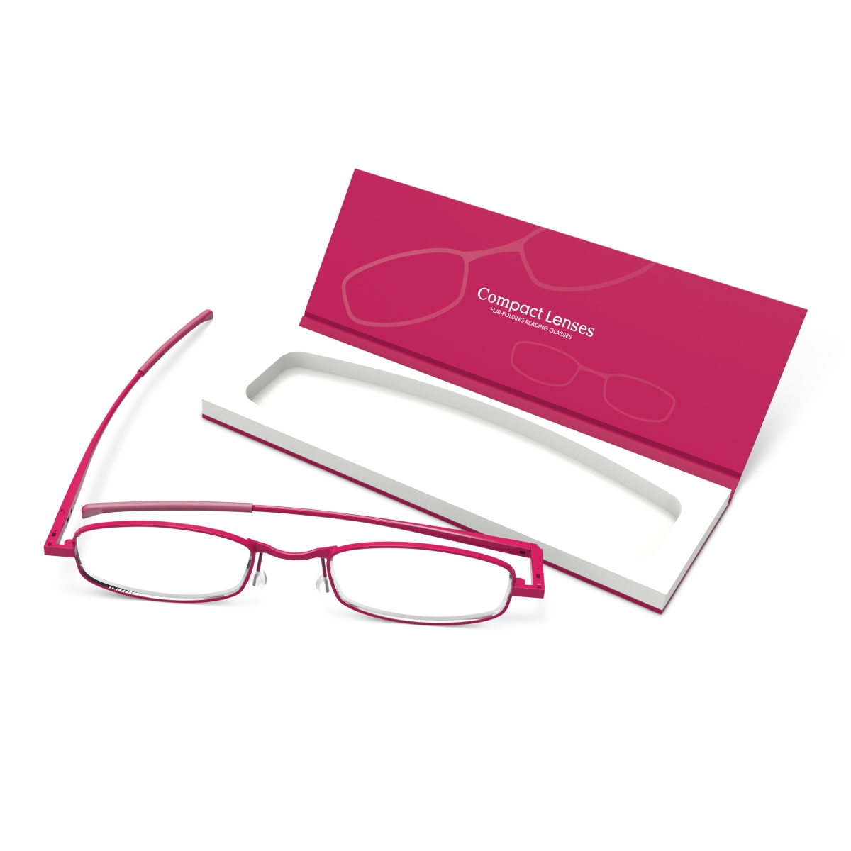 Picture of If USA 91701 Compact Lens Flat Folding Reading Glasses, Berry - Plus 1.0