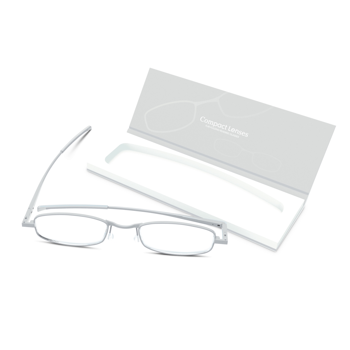 Picture of If USA 91711 Compact Lens Flat Folding Reading Glasses, Frost - Plus 1.0