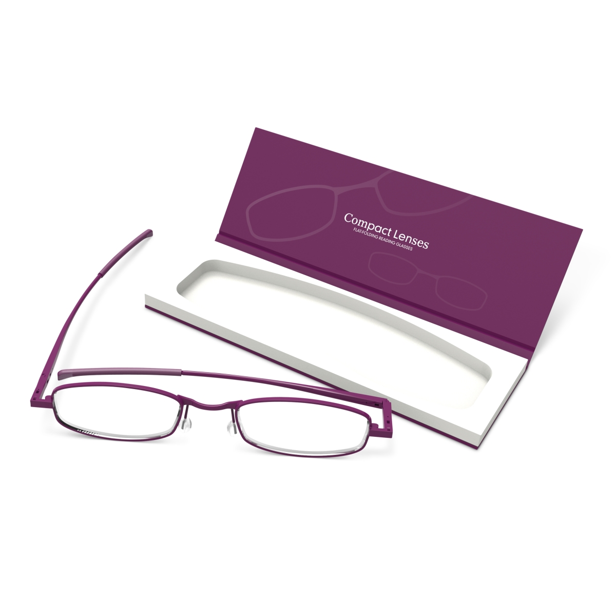 Picture of If USA 91738 Compact Lens Flat Folding Reading Glasses&#44; Orchid - Plus 2.0