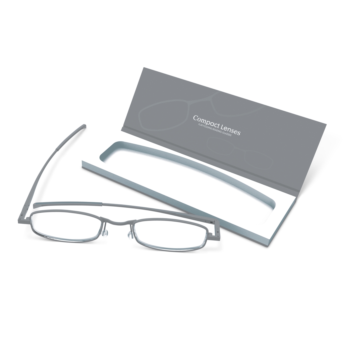 Picture of If USA 91746 Compact Lens Flat Folding Reading Glasses, Storm - Plus 1.0