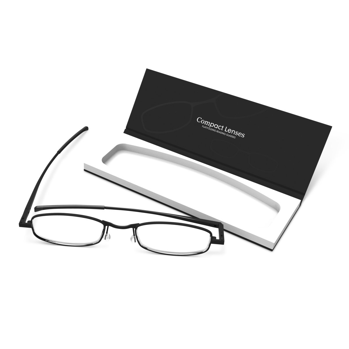 Picture of If USA 91751 Compact Lens Flat Folding Reading Glasses, Jet - Plus 1.0
