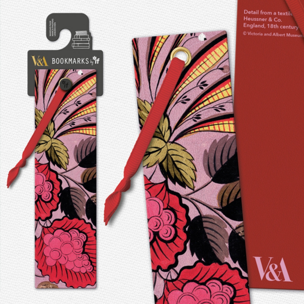 15711 V&A Collection Bookmark Pink Berry Textile