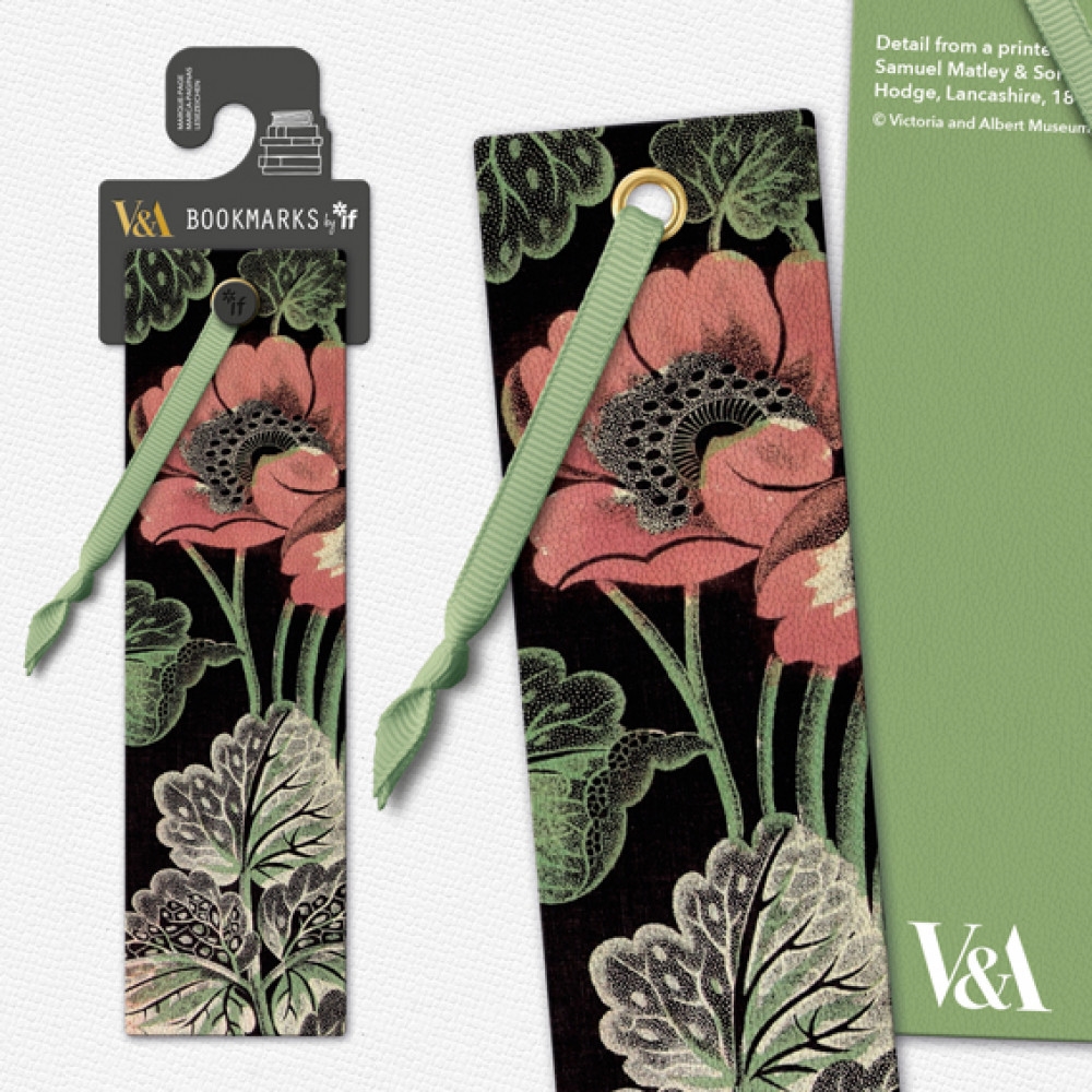 V&A Collection Bookmark Floral Anemone