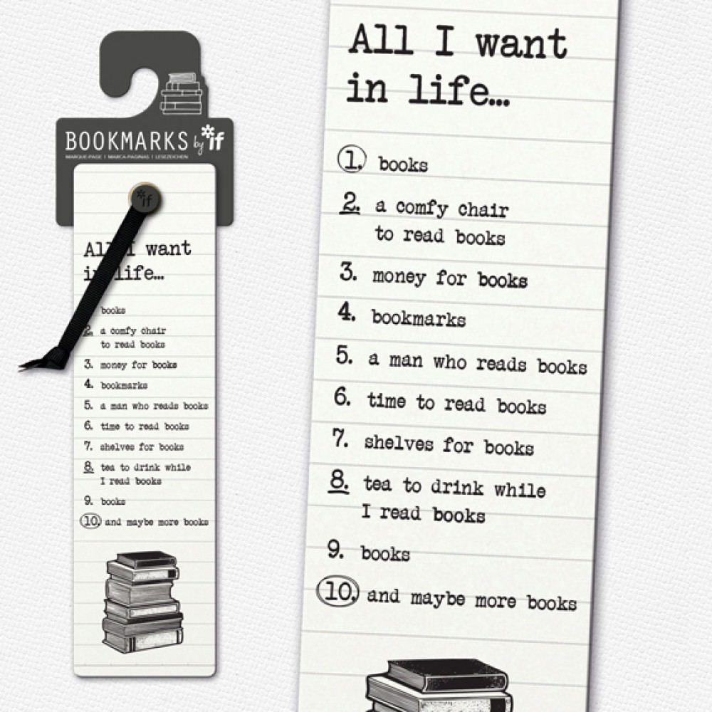 Literary Collection Bookmark All I Want In Life