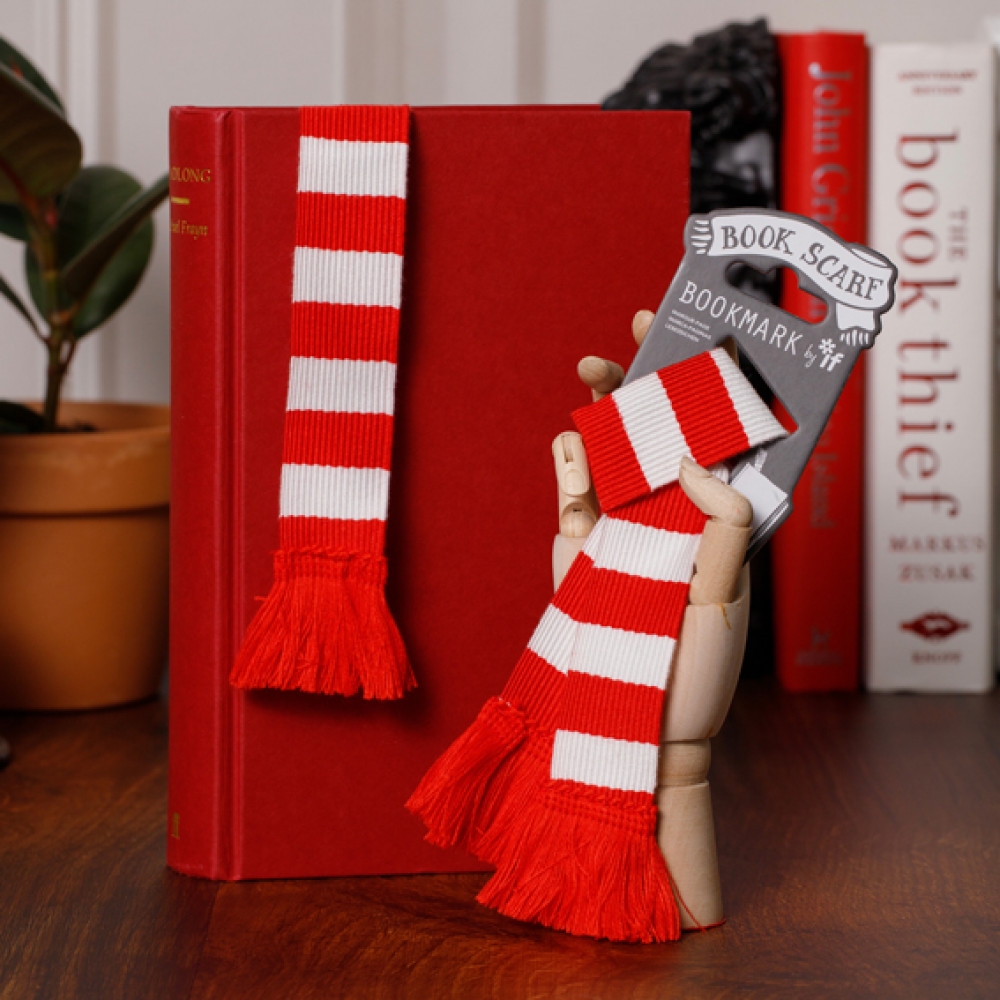 32906 Book Scarf Bookmark - Red & White