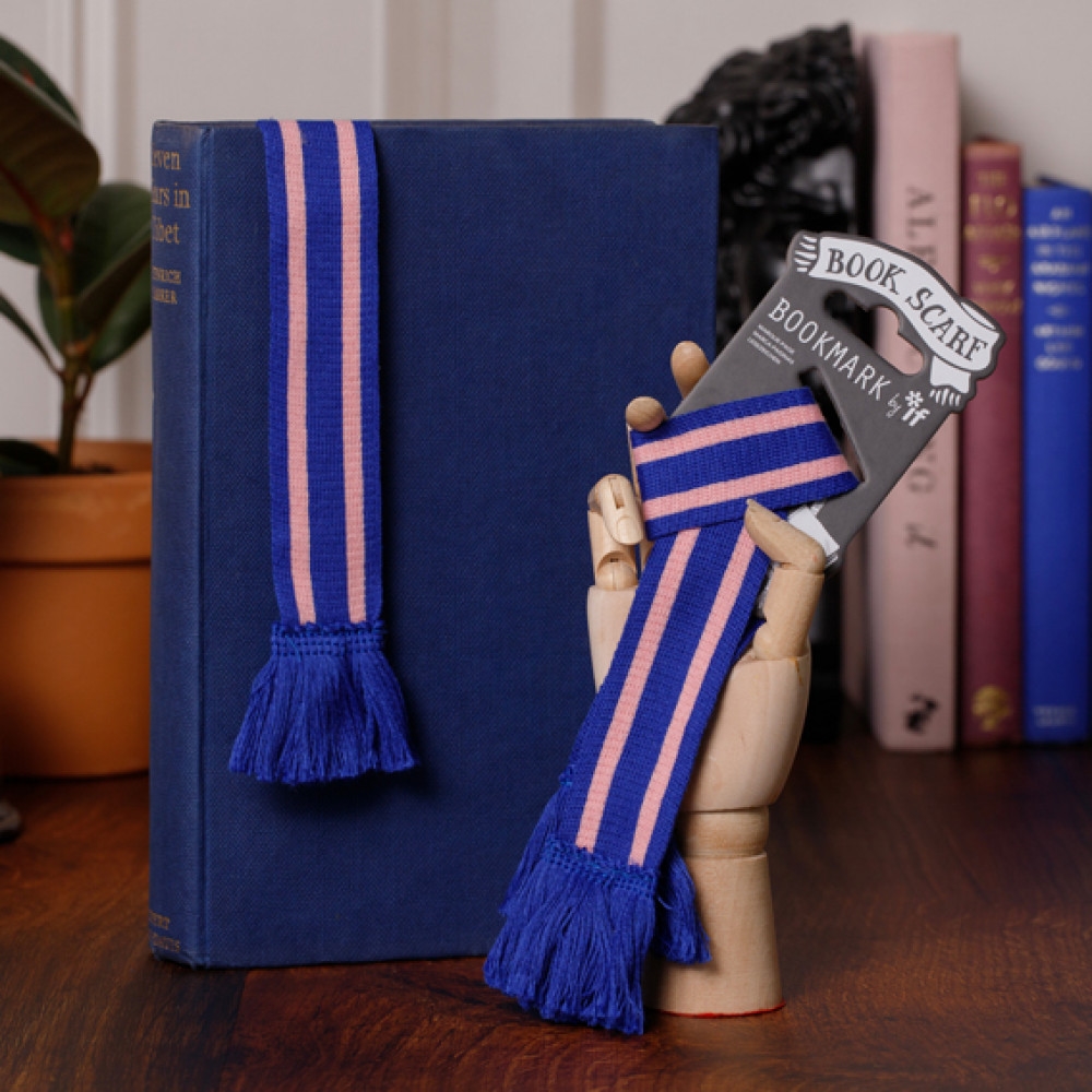 32904 Book Scarf Bookmark - Blue & Pink