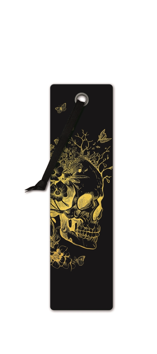16105 Quirky Bookmark - Gold Skull