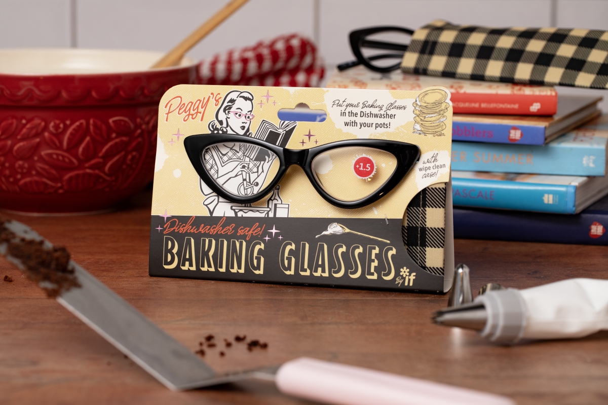 36202 Peggys Baking Reading Glasses - Black Plus 1.5 Strength