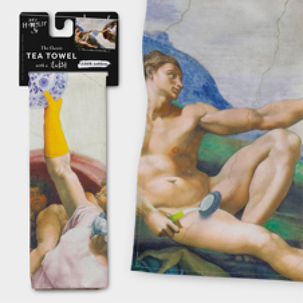 36302 Dry Humour Tea Towel - The Creation of Bubbles