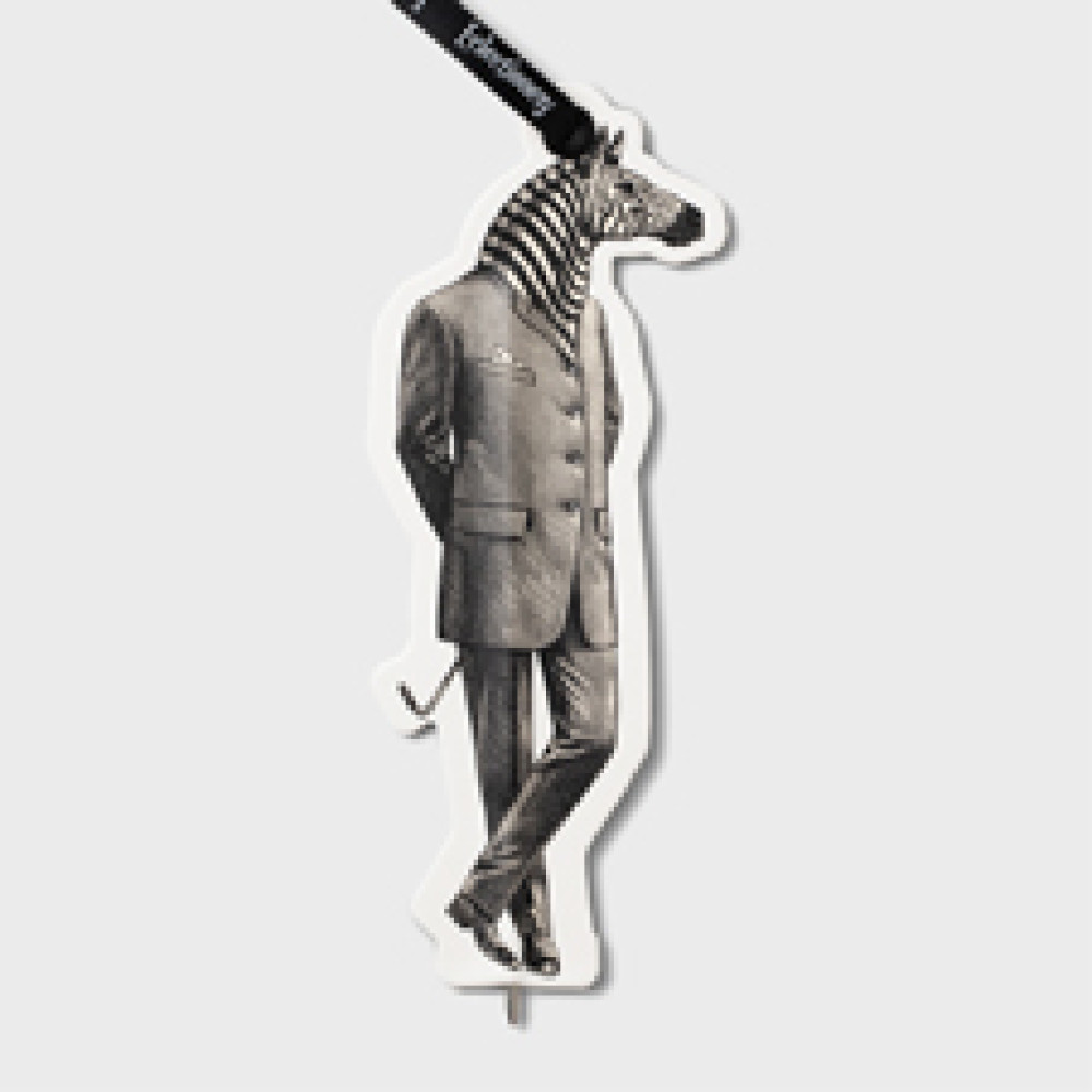 37824 Eclectionery Flat Bookmark Pen - Zebra