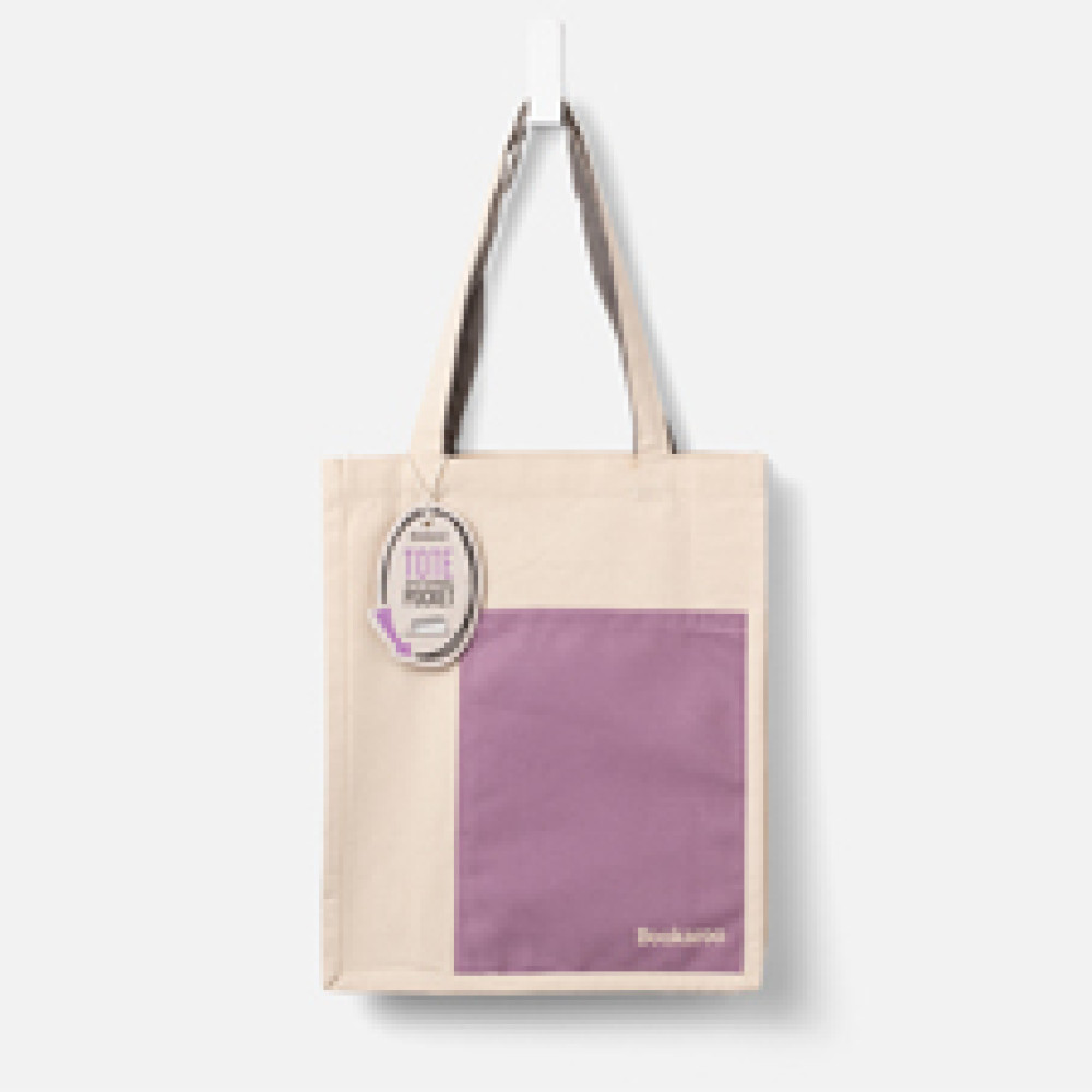 38031 Bookaroo Tote Bag - Aubergine & Cream
