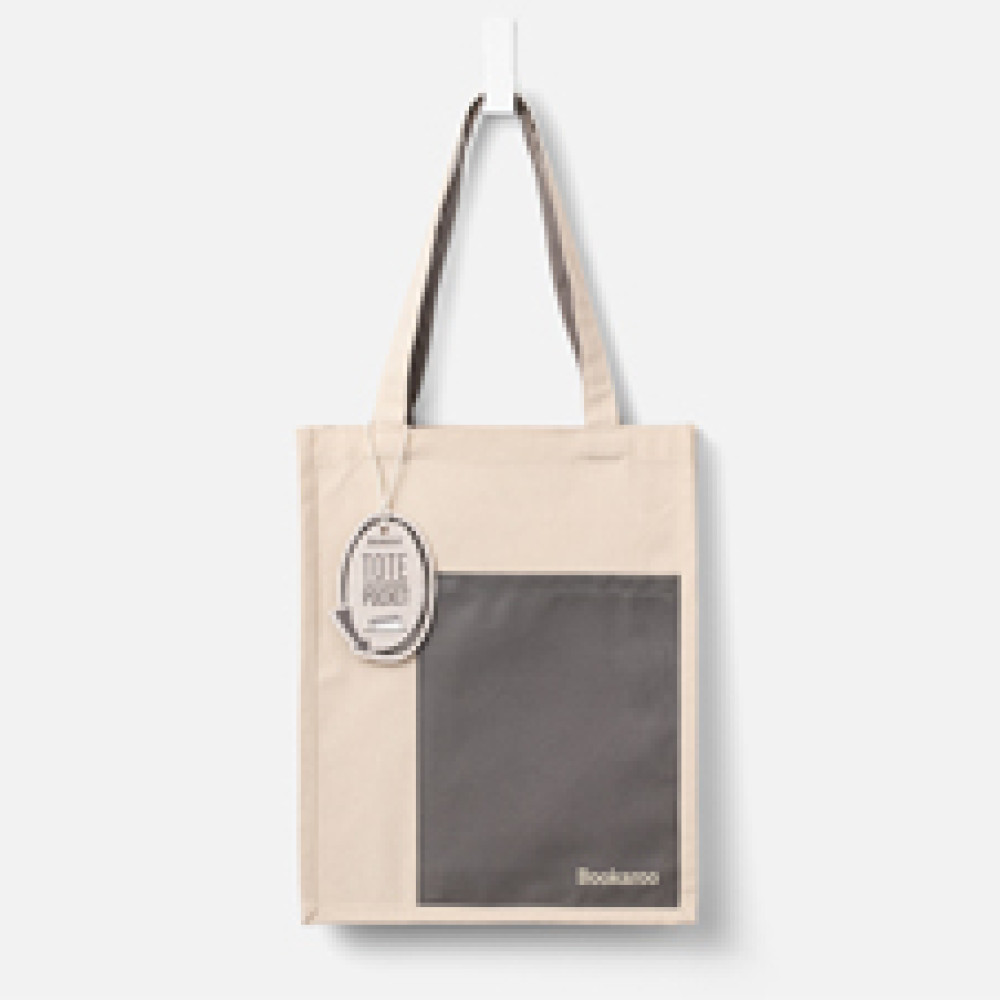 38033 Bookaroo Tote Bag - Charcoal & Cream