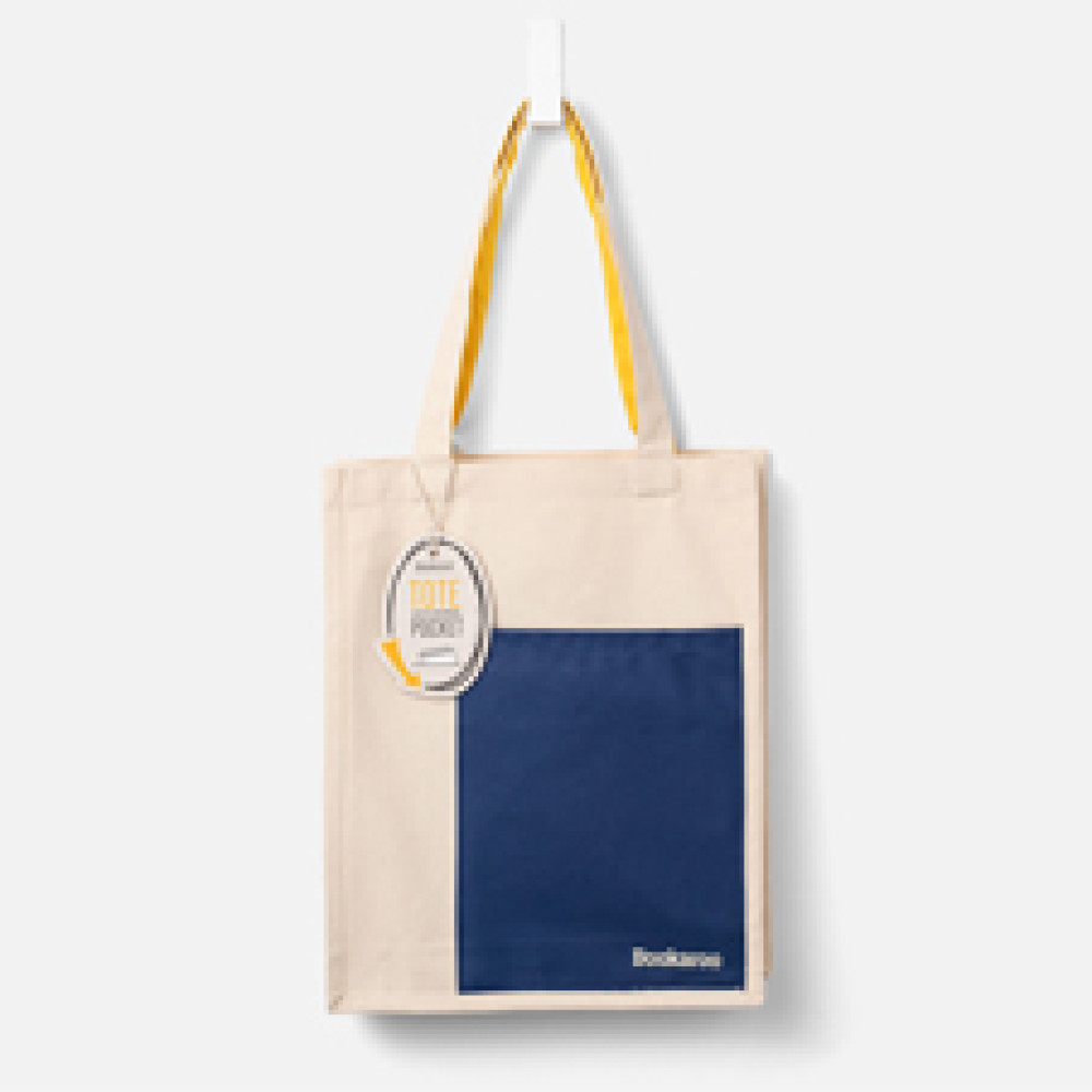 38047 Bookaroo Tote Bag - Navy & Yellow
