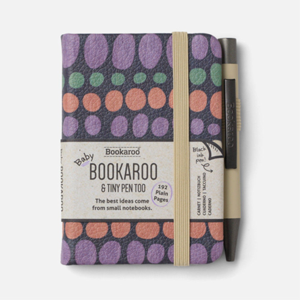 38206 Baby Bookaroo A7 Notebook with Tiny Pen - Pastels Cream Dots