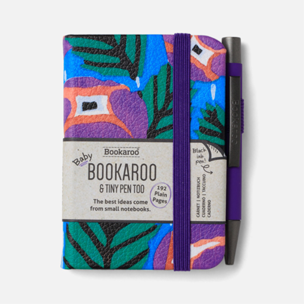 38208 Baby Bookaroo A7 Notebook with Tiny Pen - Purple Turquoise Floral