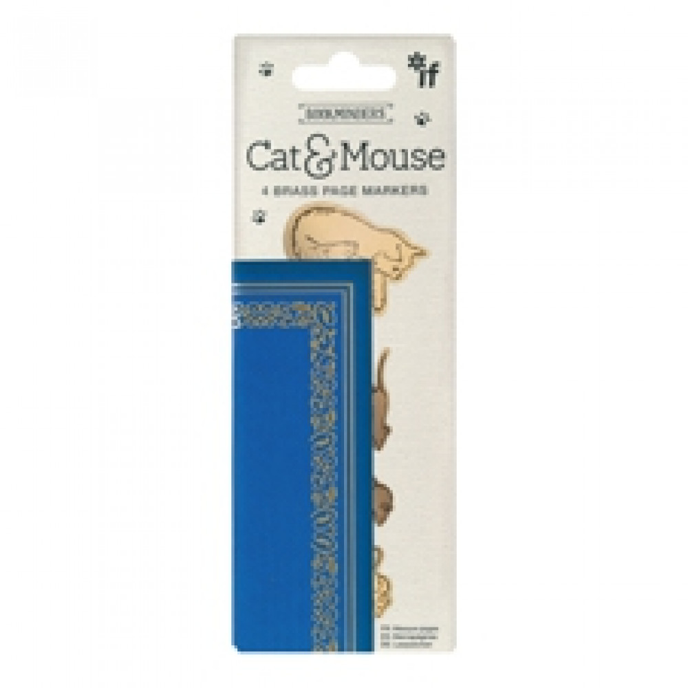 40302 Bookminders Brass Page Markers - Cat & Mouse