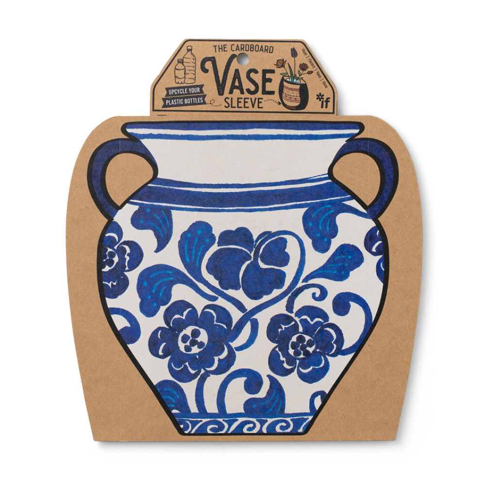 47701 The Cardboard Vase Sleeve - Blue & White Floral