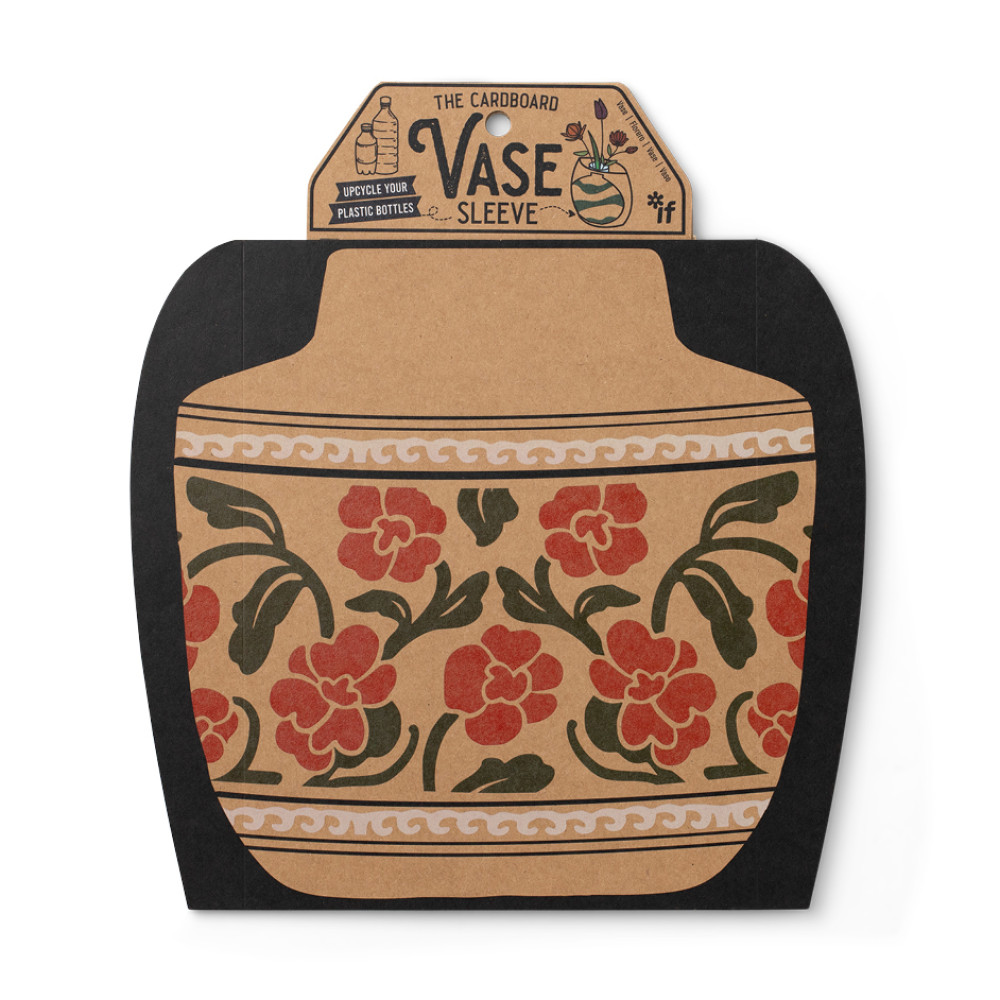 47705 The Cardboard Vase Sleeve - Red Floral