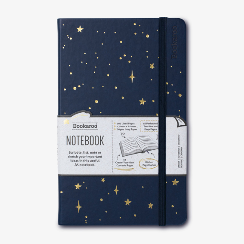 48402 Bookaroo A5 Journal Notebook - Moon & Stars