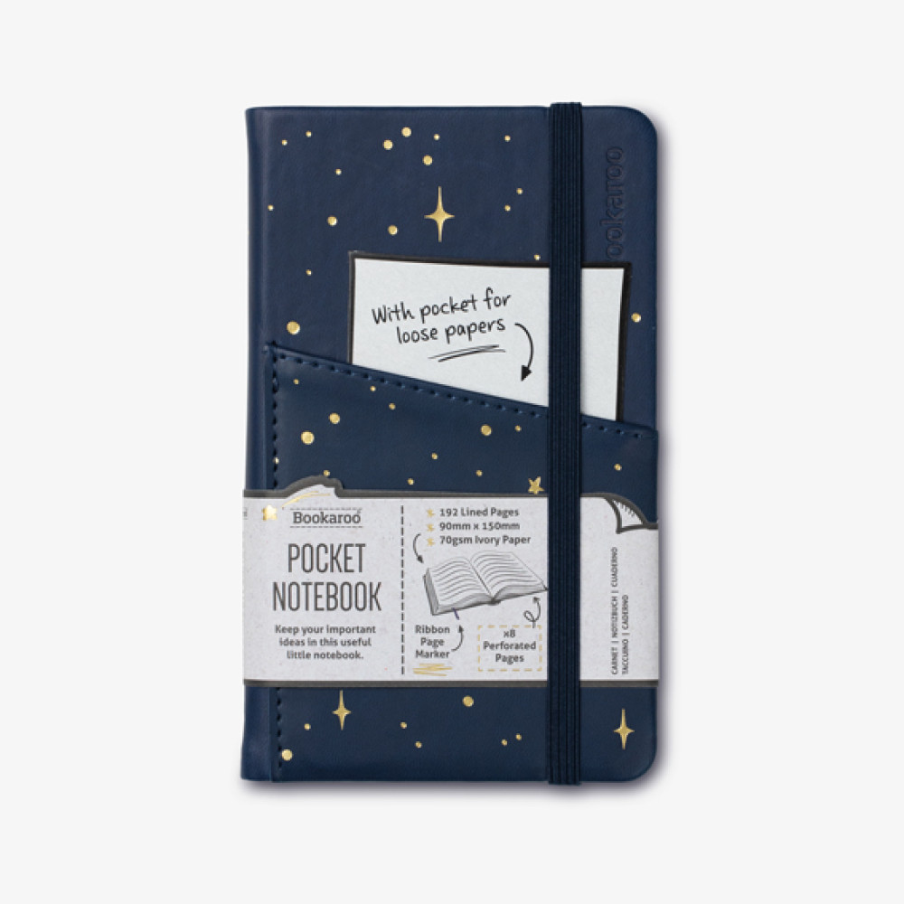 48403 Bookaroo A6 Pocket Journal Notebook - Moon & Stars
