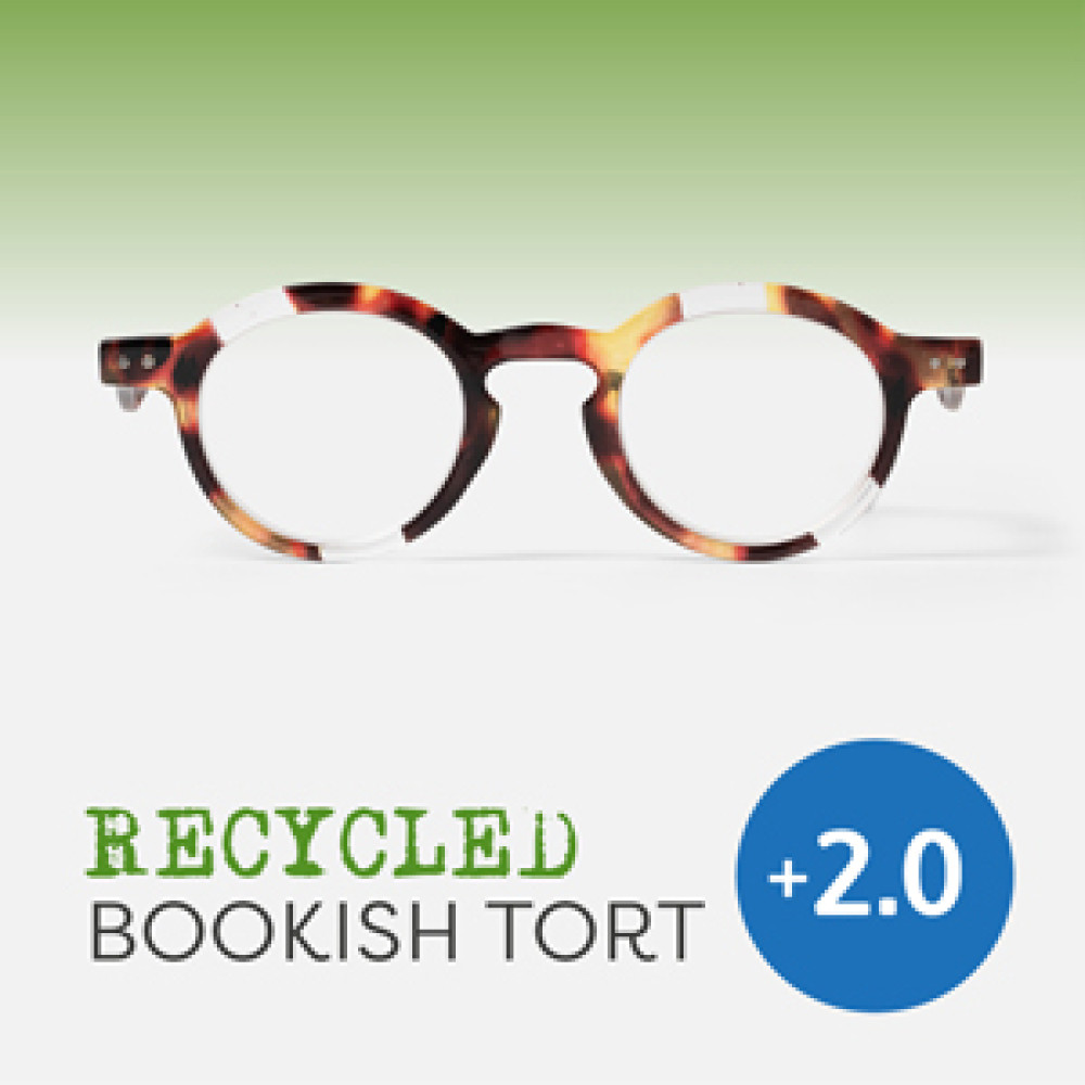 48908 Easy Recycled Readers Glasses, Bookish Tortoiseshell - Plus 2.0 Strength