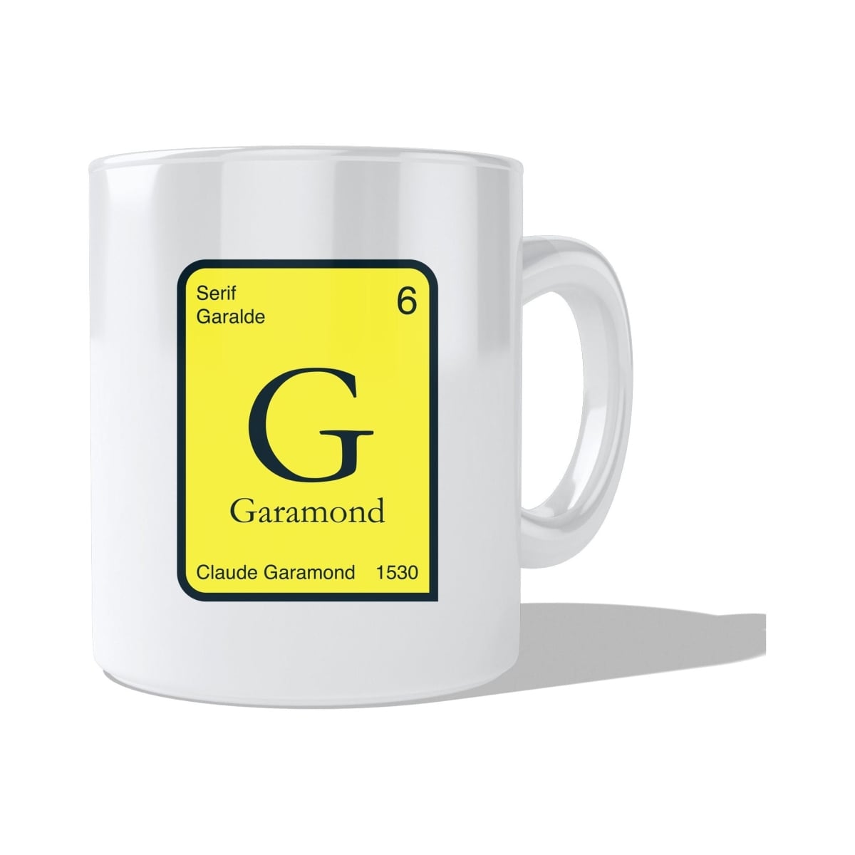 MUG-KSA-GARAMOND Garamond Coffee and Tea Ceramic Mug 11oz